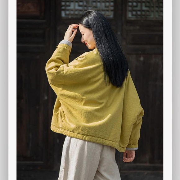 Womens Quilted Short Jackets Cotton  Open Front Coats - Picture 6 of 15